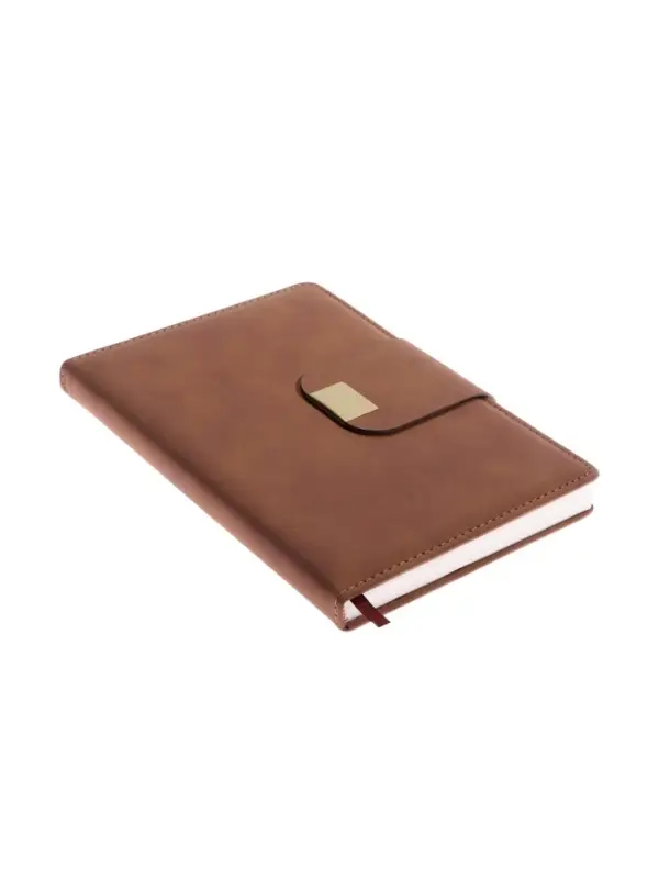 Ежедневник недатированный формат А5, с хлястиком, 96л, линия, пвх, Коричневый Ежедневник недатированный формат А5, с хлястиком, 96л, линия, пвх, Коричневый