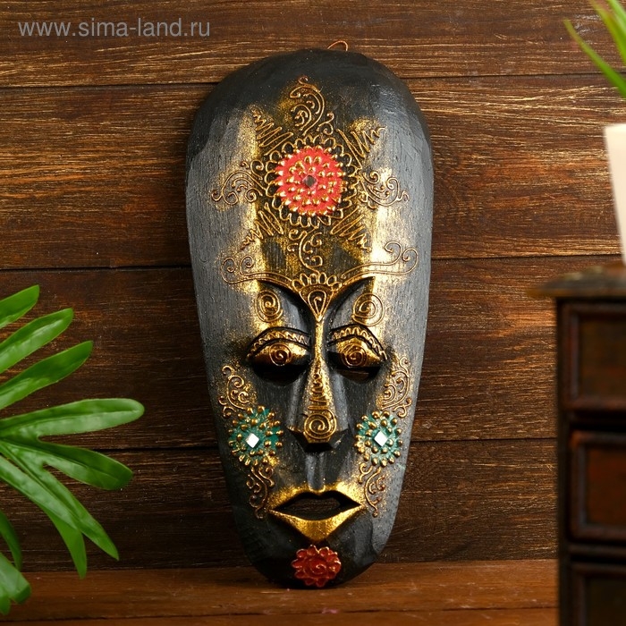 Маска дерево Маска дерево "Золотой абориген" 3х12х30 см