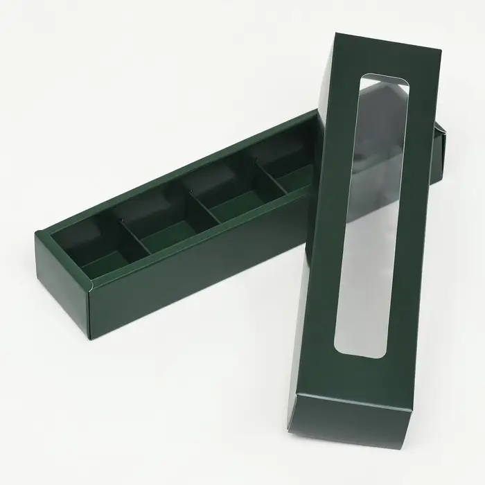 Коробка для 5 конфет, зелёный, 22×5.5×3.5 см Коробка для 5 конфет, зелёный, 22×5.5×3.5 см