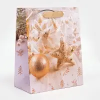 Пакет подарочный новогодний ламинированный &laquo;Золото&raquo;,18&times;23&times;10 см