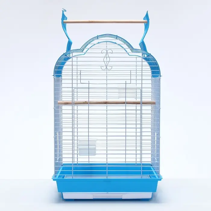 Клетка для птиц Bd-3/1o, раскрывающаяся крыша, 47.5&times;37&times;70 см, голубая