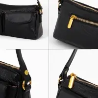 Сумка женская багет TEXTURA на молнии, 27&times;8&times;13 см, чёрная