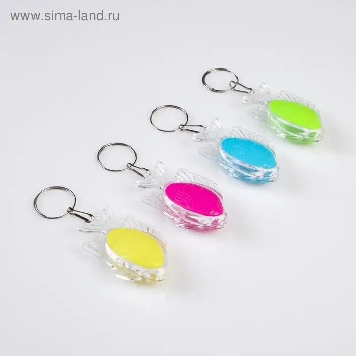 Фонарик брелок для ключей на кольце «Рыбка», 1 режим, 2×AG13, 3.5×5.5 см, МИКС Фонарик брелок для ключей на кольце «Рыбка», 1 режим, 2×AG13, 3.5×5.5 см, МИКС