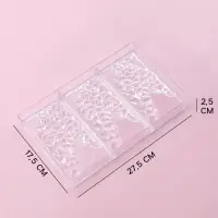 Форма для шоколада KONFINETTA &laquo;Иней&raquo;, пластик, 27.5&times;17.5&times;2.5 см, 3 ячейки 15.3&times;7.5&times;0.8 см, прозрачная