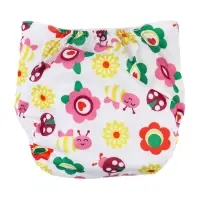 Многоразовый подгузник с 3-х слойным вкладышем Крошка Я &laquo;Цветочки&raquo;, 3-15 кг