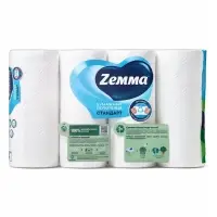 Полотенца бумажные ZEMMA &laquo;Стандарт&raquo; 2 слоя, 4 рулона