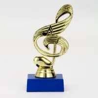 Статуэтка наградная &laquo;Скрипичный ключ&raquo;, пластиковая, 14.5&times;6.5&times;6 см, цвет золотой