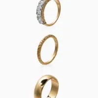 Набор колец 3 шт "Новый стиль" дорожка, размер МИКС, цвет белый в золоте