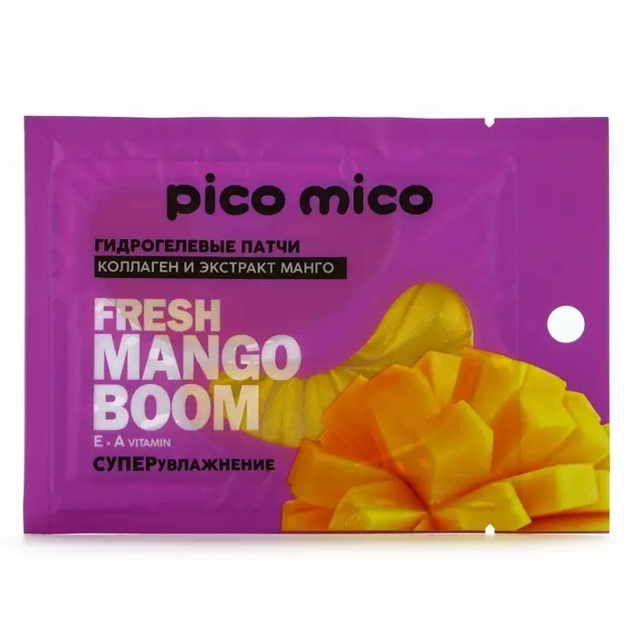Патчи для области вокруг глаз Fresh mango boom, 1 пара, гидрогелевые с коллагеном и экстрактом манго, PICO MICO Патчи для области вокруг глаз Fresh mango boom, 1 пара, гидрогелевые с коллагеном и экстрактом манго, PICO MICO