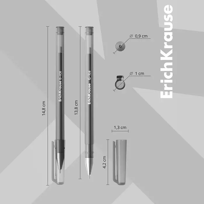 Ручка гелевая ErichKrause. G-Ice, чёрный стержень, узел 0.5 мм