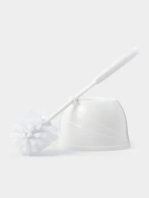 Ёршик для унитаза Aqua, 13&times;13&times;36 см, с подставкой, белый