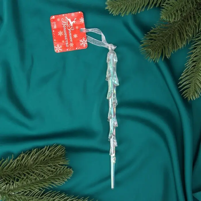 Ёлочная игрушка &laquo;Зимнее волшебство. Таящая сосулька&raquo;, 19&times;1 см, прозрачный