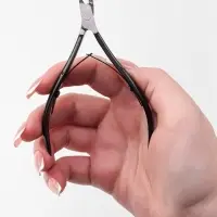 Кусачки маникюрные для кутикулы, двойная пружина, 11 см, длина лезвия-8 мм, чёрные, серебристые