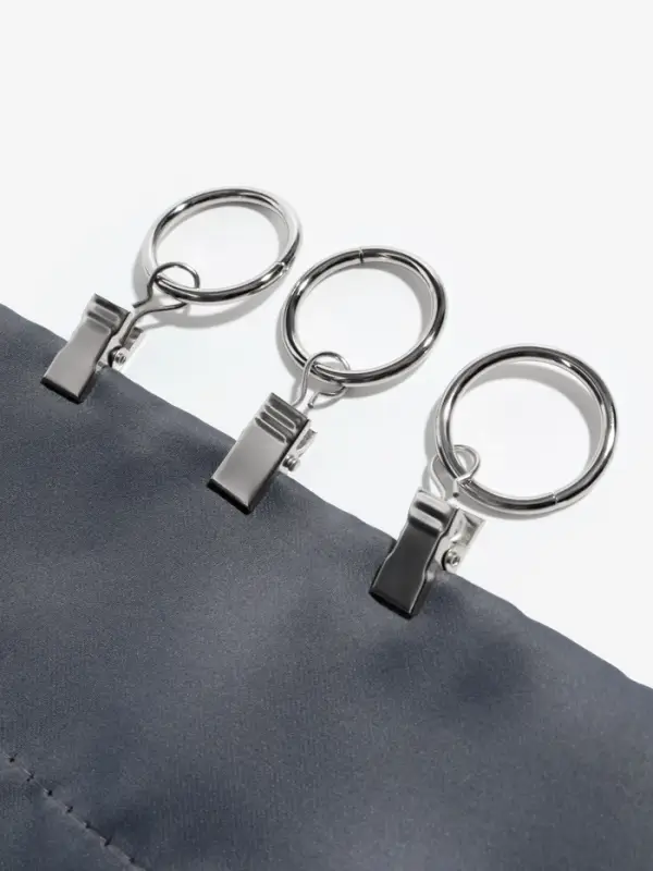 Кольцо для карниза, с зажимом, d=23/30 мм, 20 шт., цвет серебряный