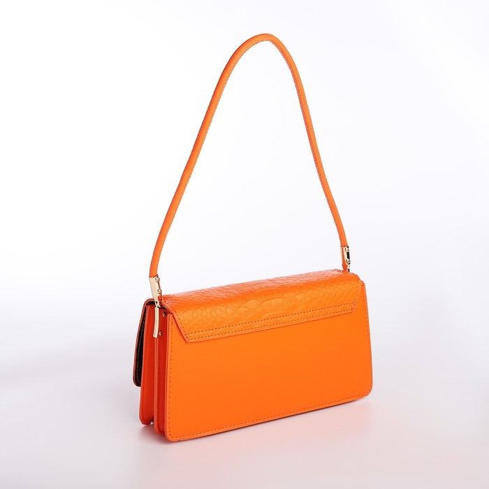 Сумка-багет на клапане, цвет оранжевый Сумка-багет на клапане, цвет оранжевый