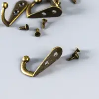 Крючок для ключниц декоративный &laquo;Простой&raquo;, под бронзу, (набор 4 шт.), 3&times;1.8 см