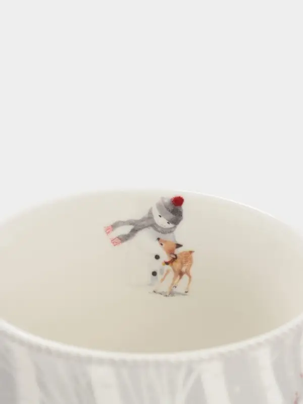 Кружка новогодняя «Снежные забавы», 300 мл, керамика, подарочная упаковка, белая