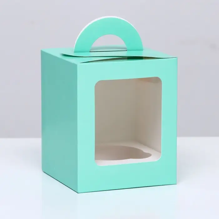 Коробка для 1 капкейка, зеледляя, 9.2×9.2×11.1 см Коробка для 1 капкейка, зеледляя, 9.2×9.2×11.1 см