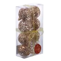 Ёлочные игрушки &laquo;Морозец&raquo;, шары новогодние, d=6 см, 8 шт., золотистые