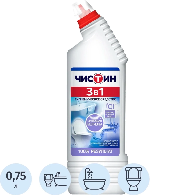 Средство для сантехники Чистин 3 в 1, 750 г