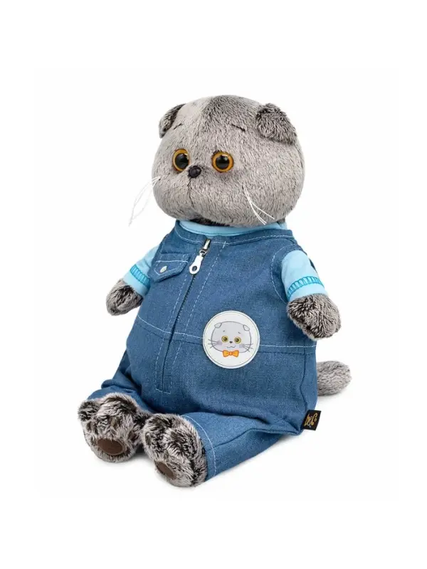 Мягкая игрушка Мягкая игрушка "Кот Басик в комбинезоне "Деним", 22 см Ks22-296