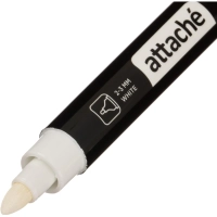 Маркер перманентный Attache, 2-3 мм, белый, кругл. наконечник, масл. основа