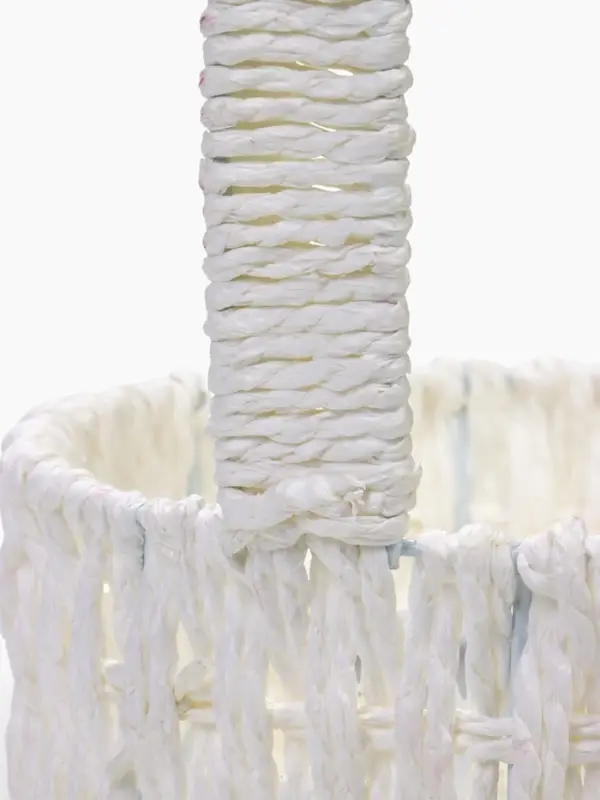 Набор корзин 3 шт пластик 20х20х11 17х17х9 14х14х7 см ручка h=10см белый круг