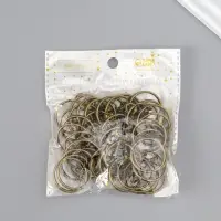 Основа для брелока кольцо металл с цепочкой бронза 2,5х2,5 см набор 40 шт