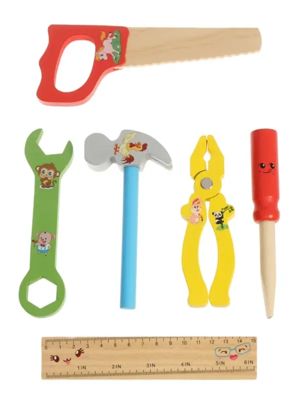 Набор инструментов детский &laquo;Собери животных&raquo;, деревянный конструктор