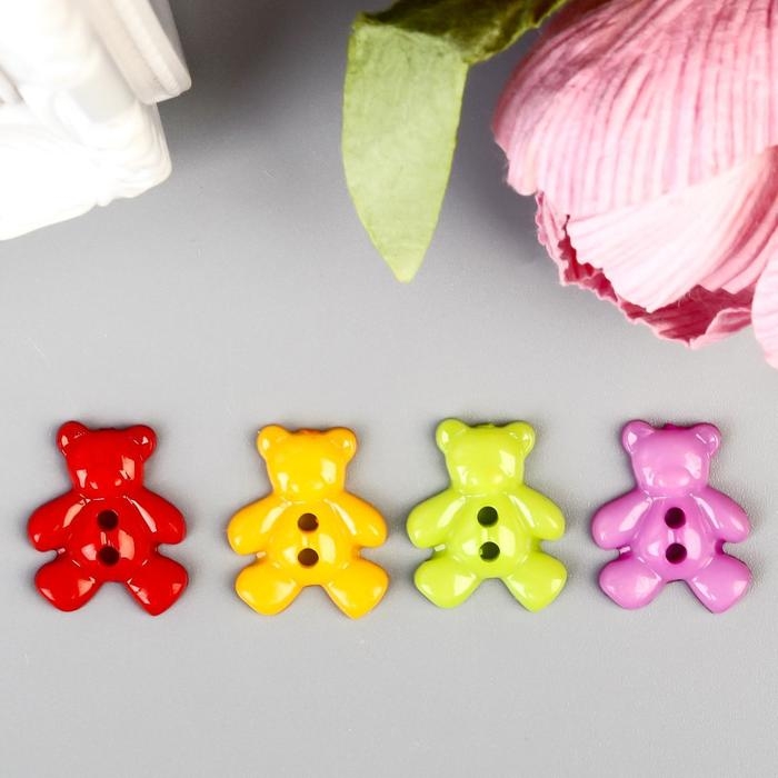 Пуговицы пластик для творчества 2 прокола Пуговицы пластик для творчества 2 прокола "Мишки" набор 36 шт 1,6х1,9 см