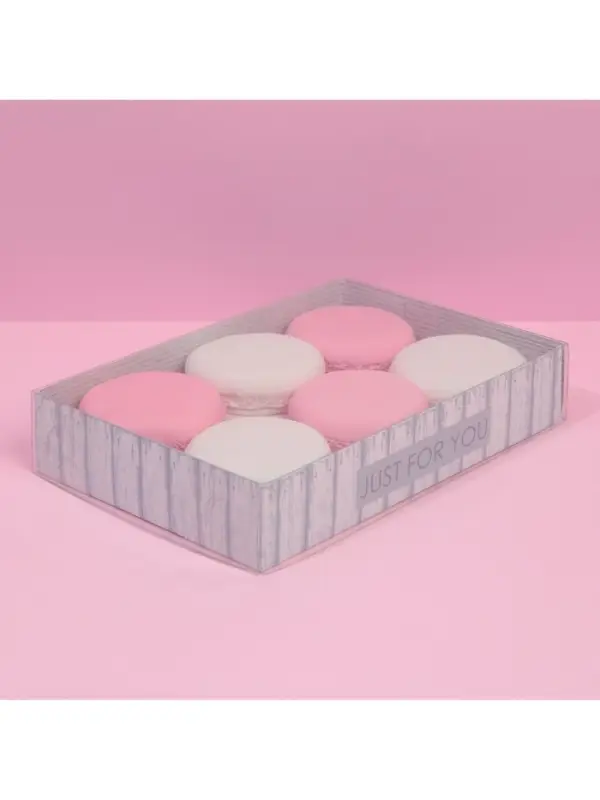 Кондитерская упаковка, коробка для макарун с пластиковой крышкой, Just for you, 18&times;12&times;3.5 см