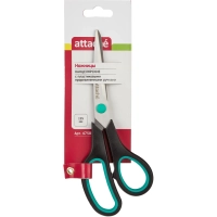 Ножницы Attache 195 мм с пласт.прорезин.ручками,цвет бирюзовый/черный