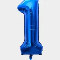 Воздушный шар фольгированный 40" &laquo;Цифра 1&raquo;, темно-синий