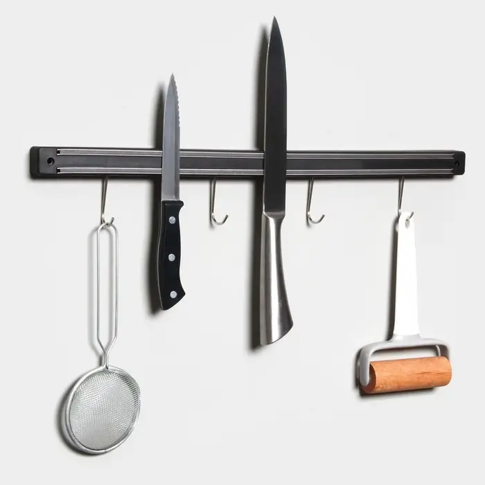 Держатель для ножей магнитный Доляна &laquo;Линия&raquo;, с крючками, 51 см