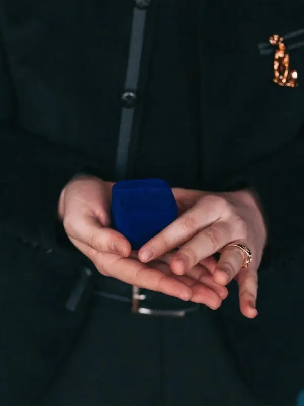 Футляр под кольцо, серьги &laquo;Геометрия&raquo;, бархатный, 5&times;5.5&times;4 см, синий