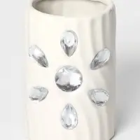 Аксессуары для ванной Доляна &laquo;Дерево&raquo;, 4 предмета, дозатор 300 мл, мыльница, 2 стакана, белые