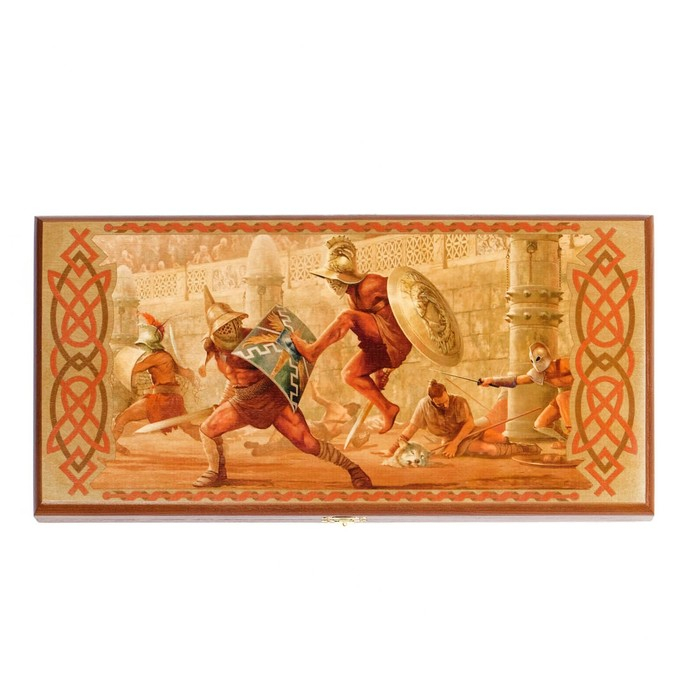 Нарды деревянные большие, настольная игра Нарды деревянные большие, настольная игра "Гладиатор", 40 х 40 см, с шашками