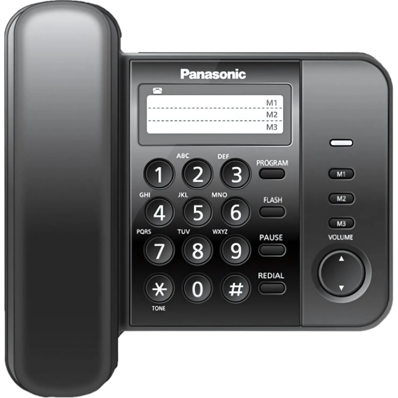 Телефон проводной Panasonic KX-TS2352RUB чер(KX-TS2352RUB)