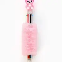 Ручка многоцветная 6 цветов пушистая Стич , розовая Ручка многоцветная 6 цветов пушистая Стич , розовая