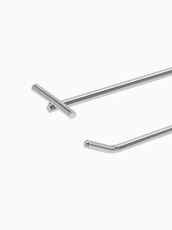 Крючок одинарный с цен. для перф панели, d=5 мм, L=15 см, шаг 50 мм, цвет хром (фас. 10шт)