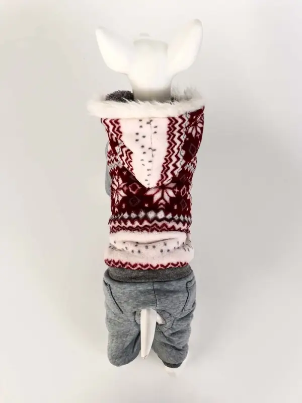 Комбинезон Комбинезон "Лапландия", с подкладом, размер L (ДС 35, ОГ 45, ОШ 35 см), серый/бордо