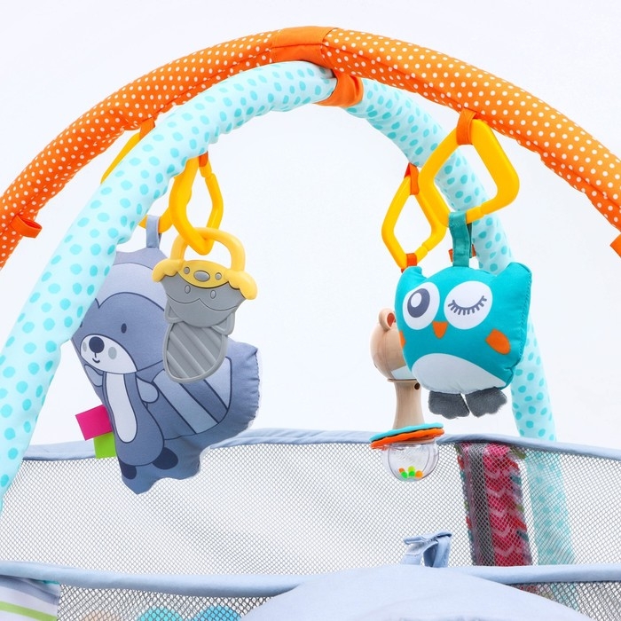 Развивающий коврик 3 в 1 «Енот», 68х68 см, 30 цветных шариков, 5 игрушек, Крошка Я Развивающий коврик 3 в 1 «Енот», 68х68 см, 30 цветных шариков, 5 игрушек, Крошка Я