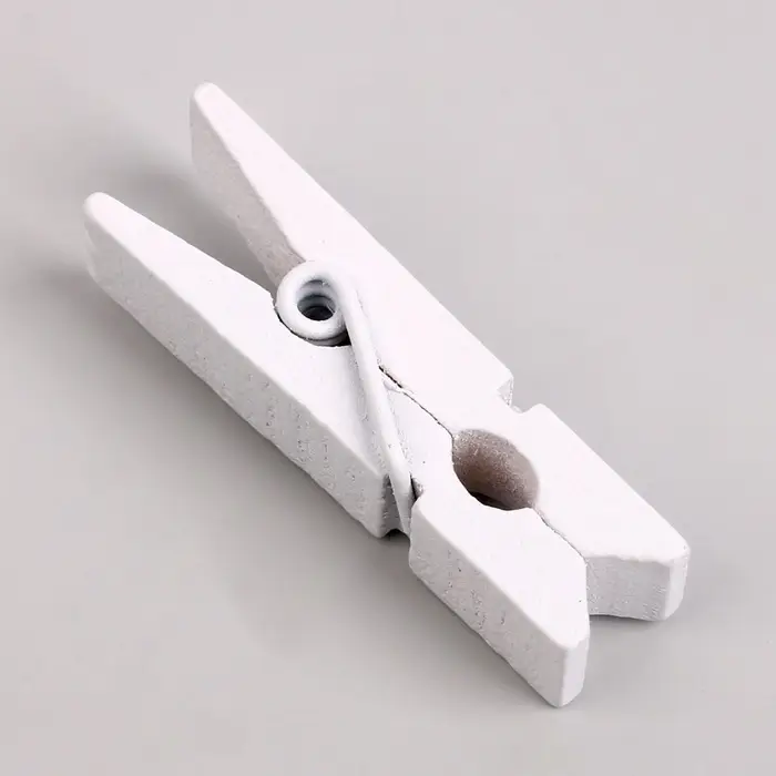 Прищепки для декора, набор 50 шт., белые &mdash; 3.5 см