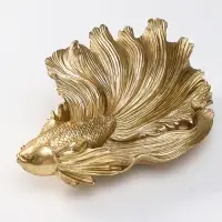 Панно интерьерное полистоун "Средняя золотая рыбка. Вуалехвост" 21,7х14,2х8 см