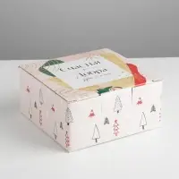 Коробка подарочная новогодняя складная «Счастья и Добра», 15 х 15 х 7 см, Новый год Коробка подарочная новогодняя складная «Счастья и Добра», 15 х 15 х 7 см, Новый год