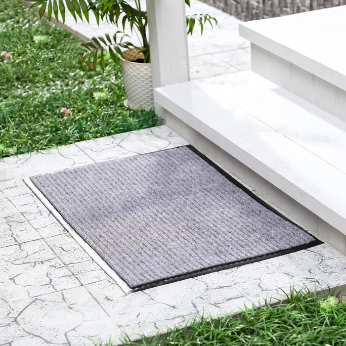 Коврик придверный влаговпитывающий, ребристый, «Стандарт», 120×150 см, цвет серый Коврик придверный влаговпитывающий, ребристый, «Стандарт», 120×150 см, цвет серый