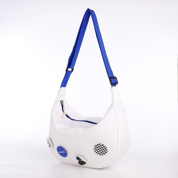 Сумка молодёжная на молнии, цвет белый Сумка молодёжная на молнии, цвет белый