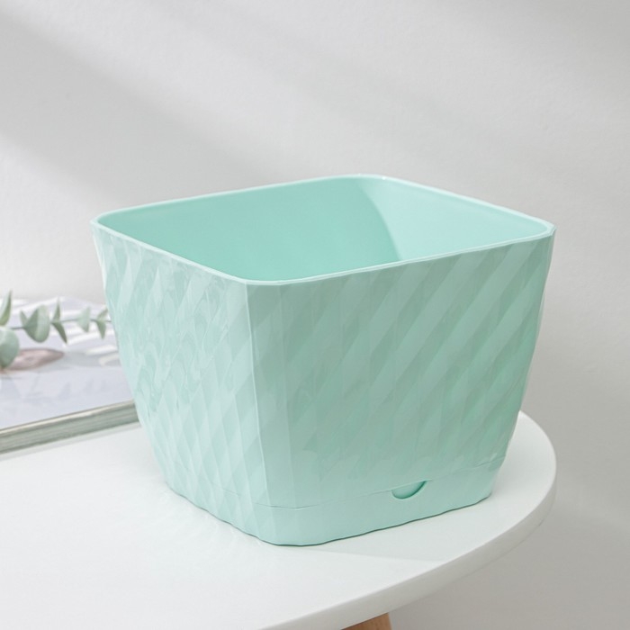 Горшок для цветов с поддоном «Классика», 2 л, пластиковый, цвет мятный Горшок для цветов с поддоном «Классика», 2 л, пластиковый, цвет мятный