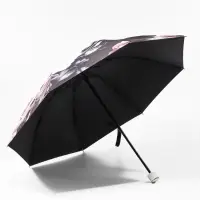 Зонт механический &laquo;Пышные цветы&raquo;, эпонж, 4 сложения, 8 спиц, R=48/55 см, d=96 см, МИКС