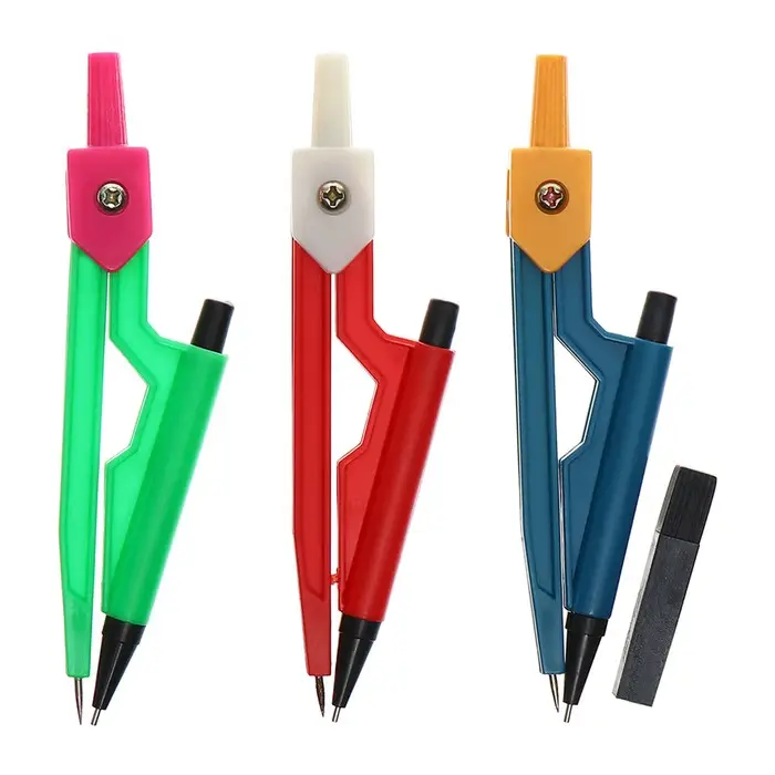 Циркуль пластиковый 120 мм с механическим карандашом, в ПВХ, с грифелями, МИКС Циркуль пластиковый 120 мм с механическим карандашом, в ПВХ, с грифелями, МИКС